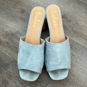 Blue lulus cork heels